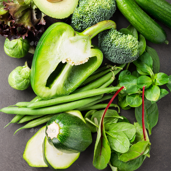 Assorted green vegetables - Stock Photo - Images