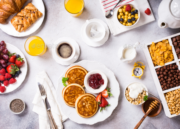 Assorted healthy breakfast - Stock Photo - Images