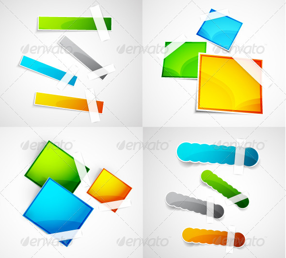 Vector Glossy Stickers Pack - Web Technology