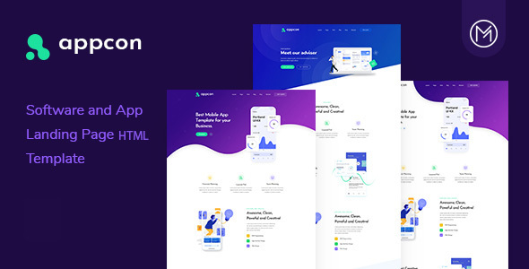 Exceptional Appcon - Software and App Landing Page HTML5 Template