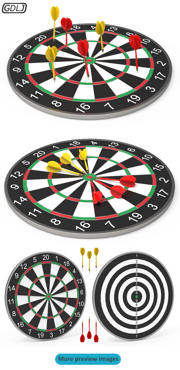 DartBoard - Realistic - 3Docean 25042180