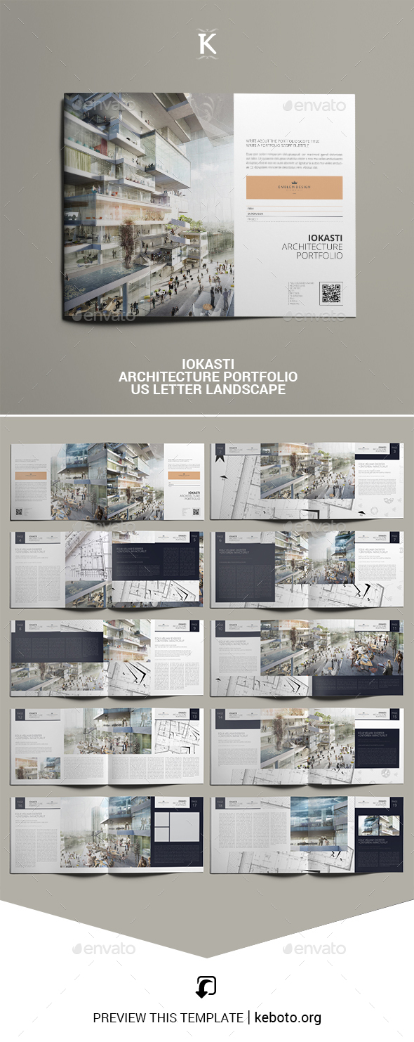 Iokasti Architecture Portfolio Us Letter Landscape By Keboto Graphicriver