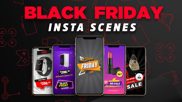 Black Friday Insta Scenes Product Promo template preview