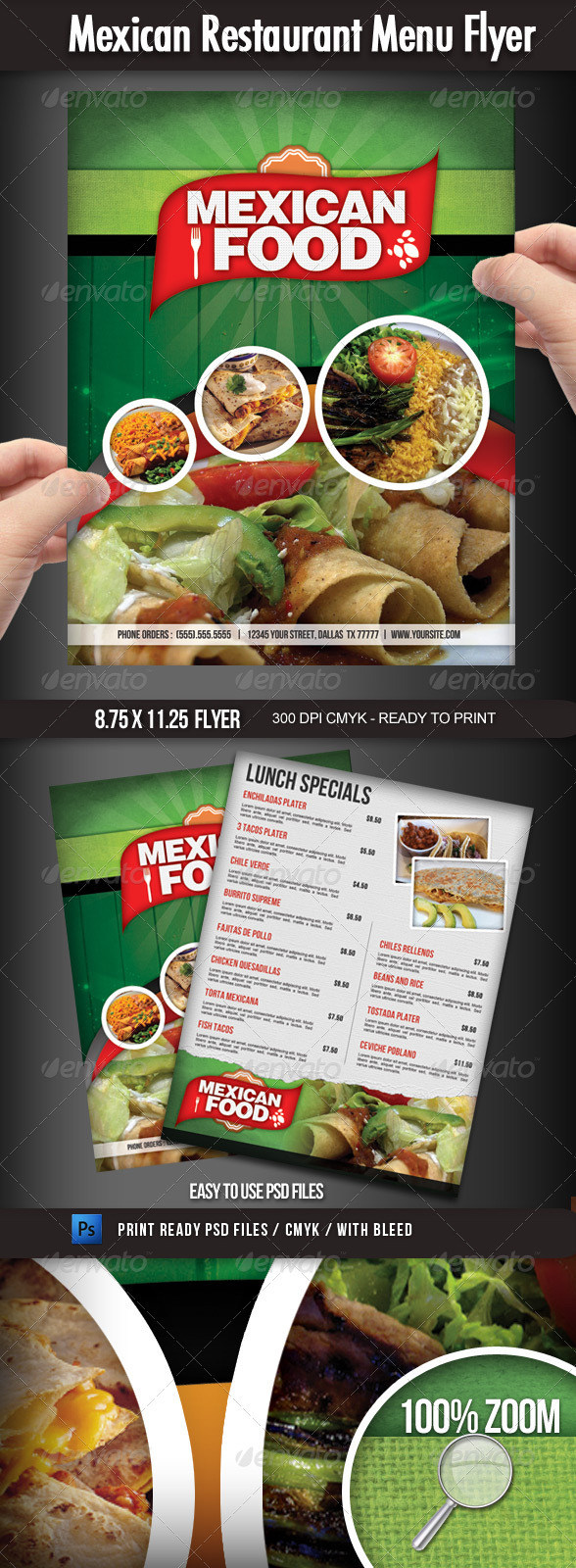Mexican Restaurant Menu Flyer by boca2600  GraphicRiver