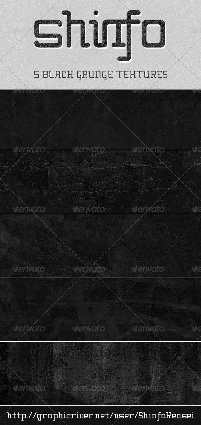 Black Grunge Texture 5 Pack - Industrial / Grunge Textures