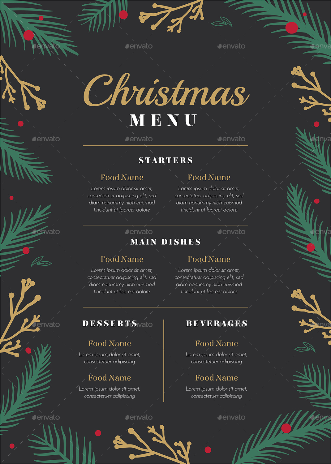 Special Christmas Menus, Print Templates | GraphicRiver