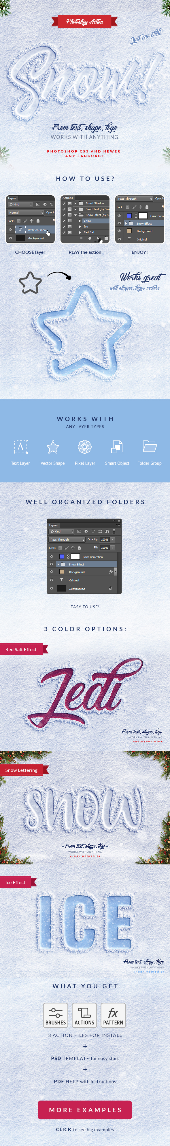 Snow Lettering - Photoshop Action