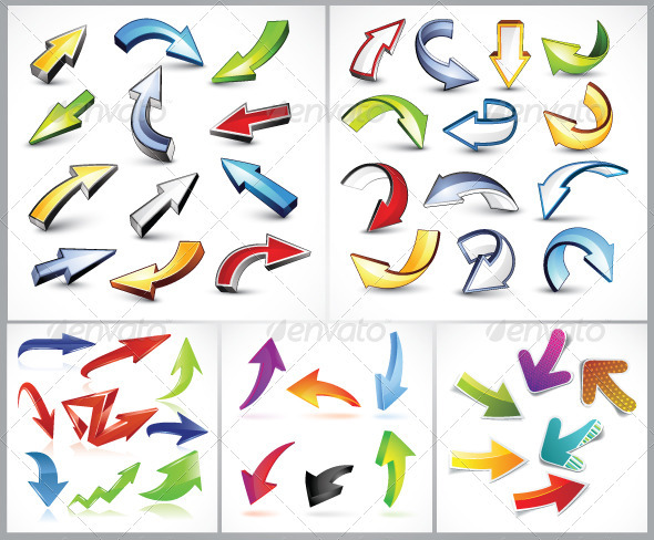 Set Of Colorful Arrows
