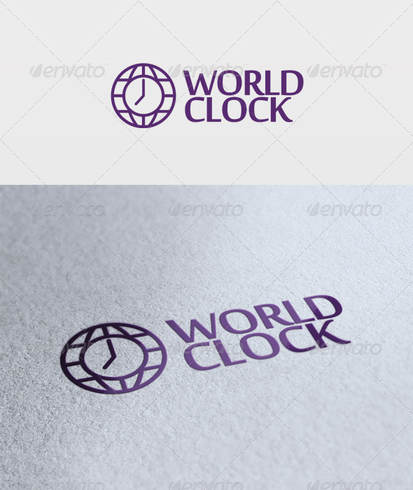 World Clock Logo - Symbols Logo Templates