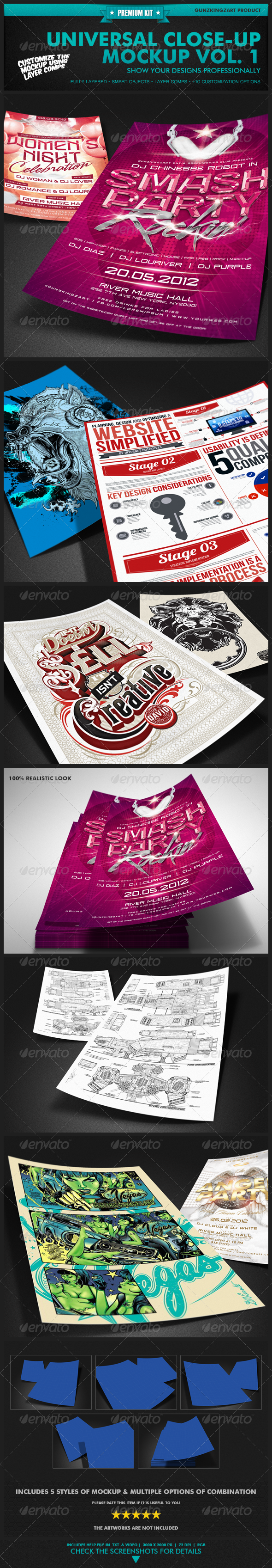 Universal Closeup Mockup Vol. 1 - Premium Kit - Miscellaneous Print