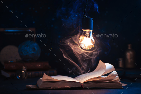 open book with light