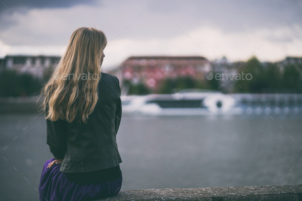 Lonely woman - Stock Photo - Images