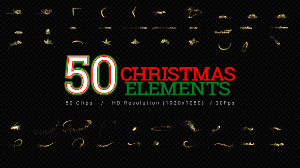 Christmas Elements - 50Clips HD