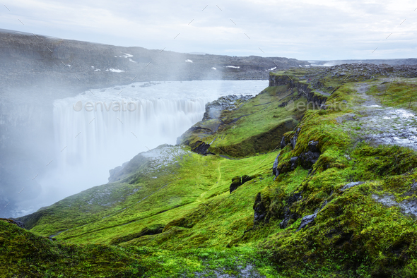 Splendid view of Dettifoss waterfall - Stock Photo - Images