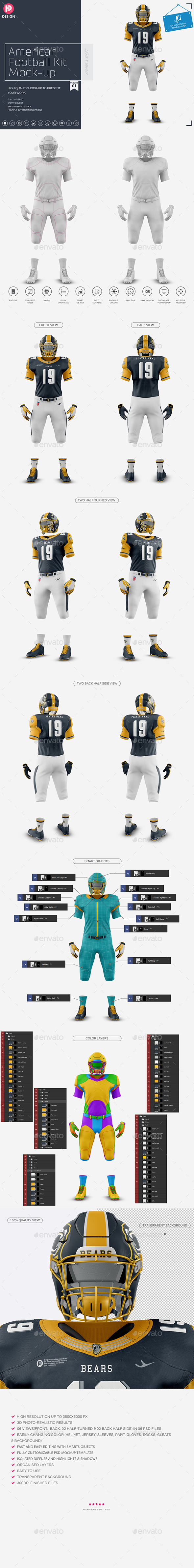 Download American Football Kit Mockup V1 By Trdesignme Graphicriver