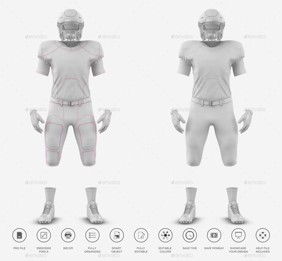 535+ American Football Kit Mockup With Mannequin Front View Download Free