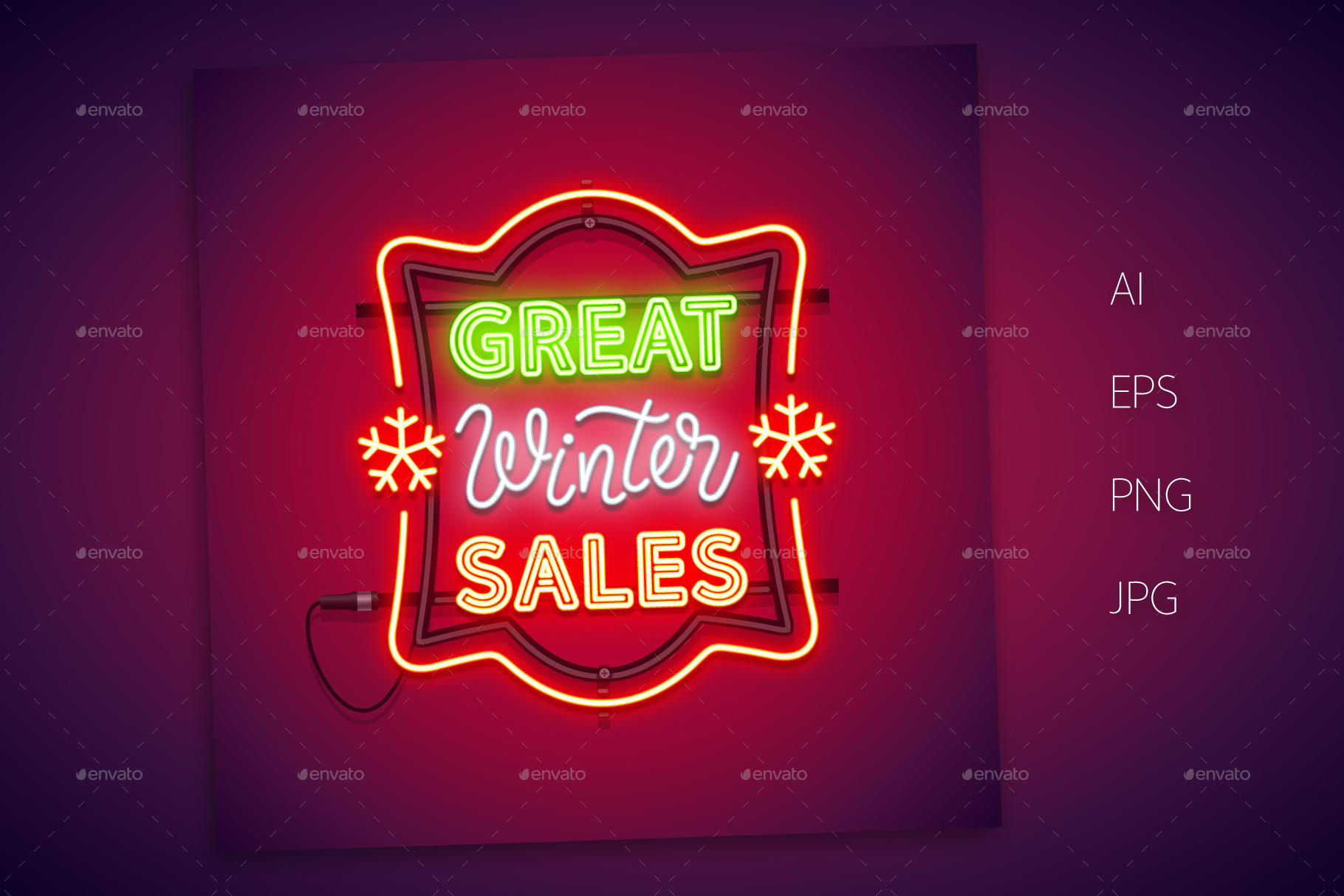 Christmas Neon Signs Set by Voysla | GraphicRiver