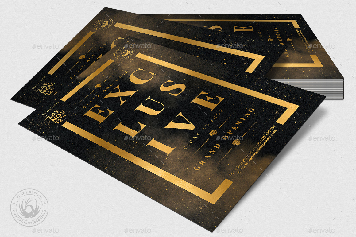 Black and Gold Flyer Template V14, Print Templates | GraphicRiver