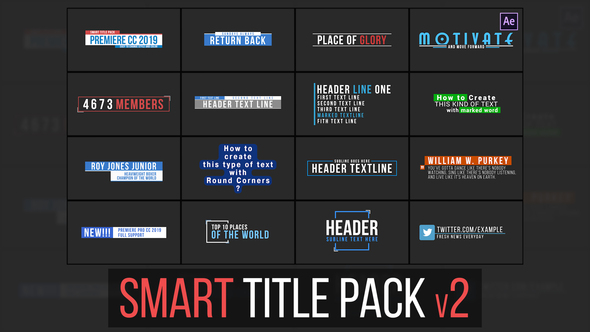 Smart Title Pack v2 Titles template preview
