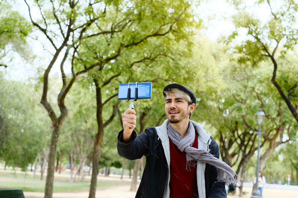 Social Media Influencer Recording Vlog - Stock Photo - Images