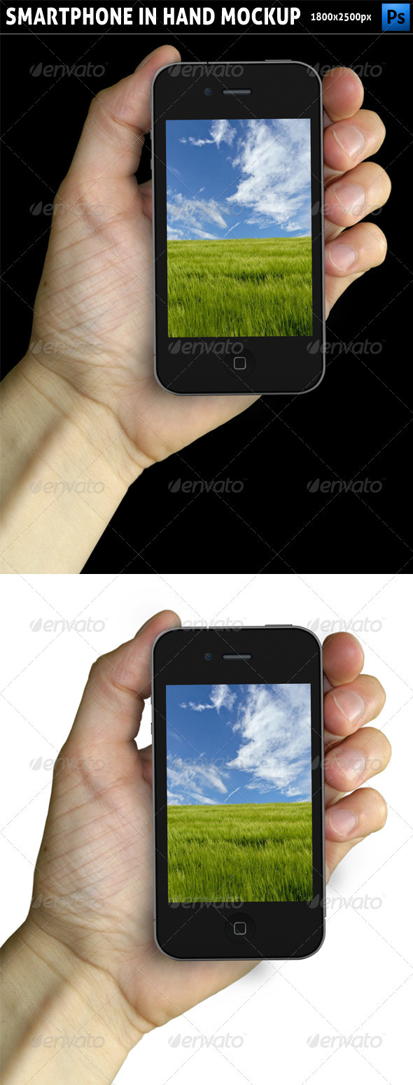 Smartphone in Hand Mockup - Mobile Displays