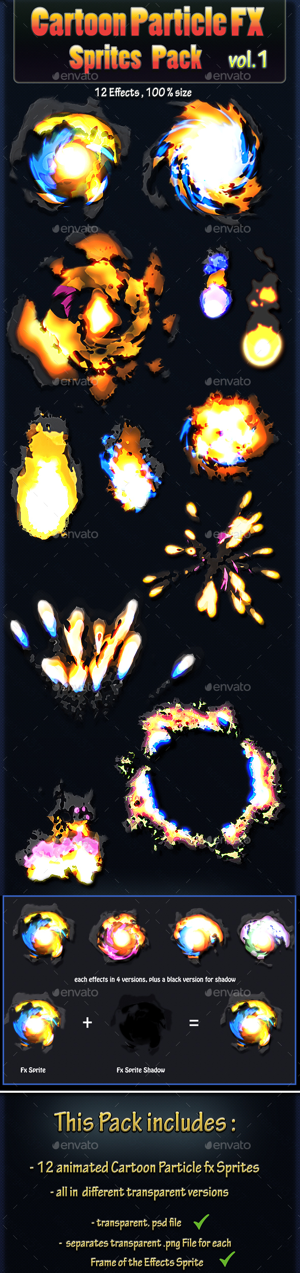 Cartoon Particle Effects Sprites Vol 1 By Neogeo37 Graphicriver