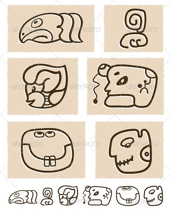 Aztec Style Comic Icon Set