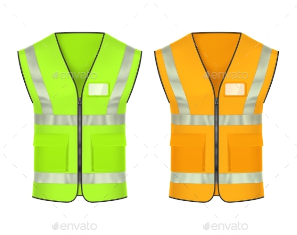 Download Safety Vest With Reflective Strips Vector Mockup By Cookamoto Graphicriver