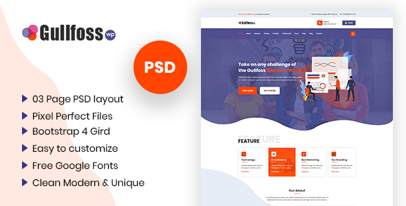 Gullfoss - Multipurpose Business PSD Template