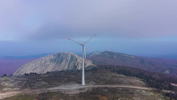 Green Energy Wind Turbines in the Mountains of Turkey