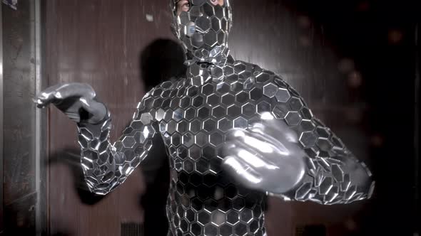 Sparkling Discosuit Man Dancing in a Lift alt