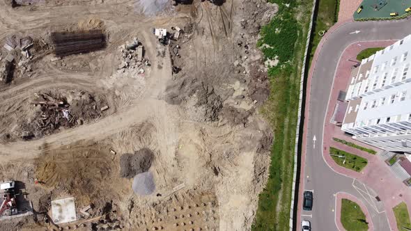 Aerial Photography Over Construction Site