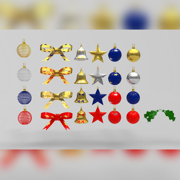 Christmas Ornaments Models - 3Docean 25128930