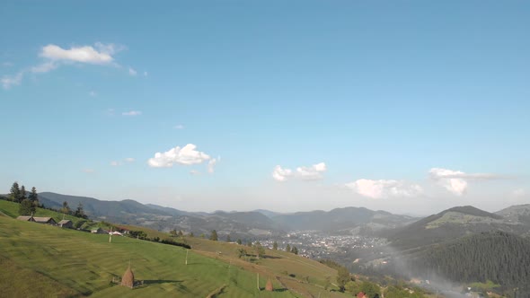 Beautiful Landscape of Ukrainian Carpathian Village alt