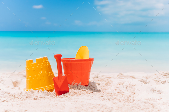 blue and white sand toy