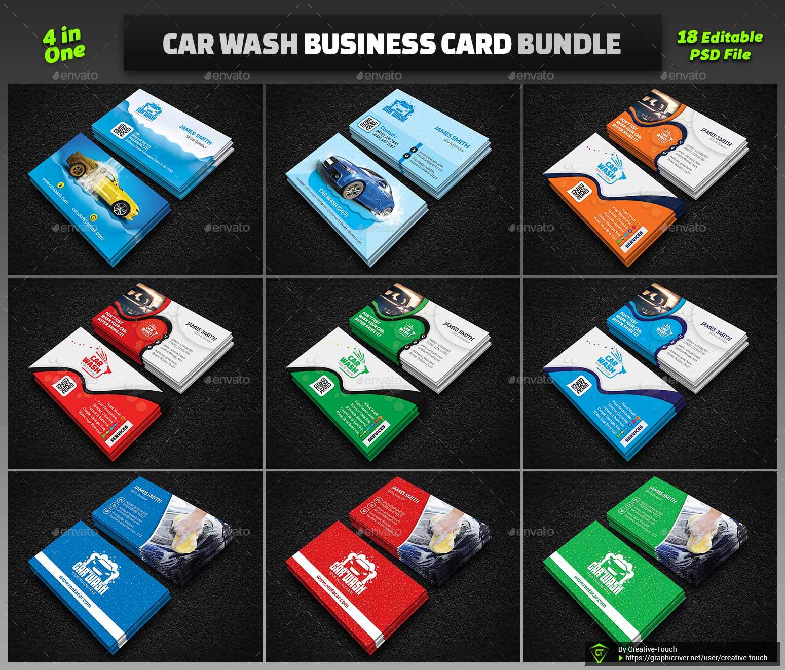Car Wash Business Card Bundle, Print Templates GraphicRiver