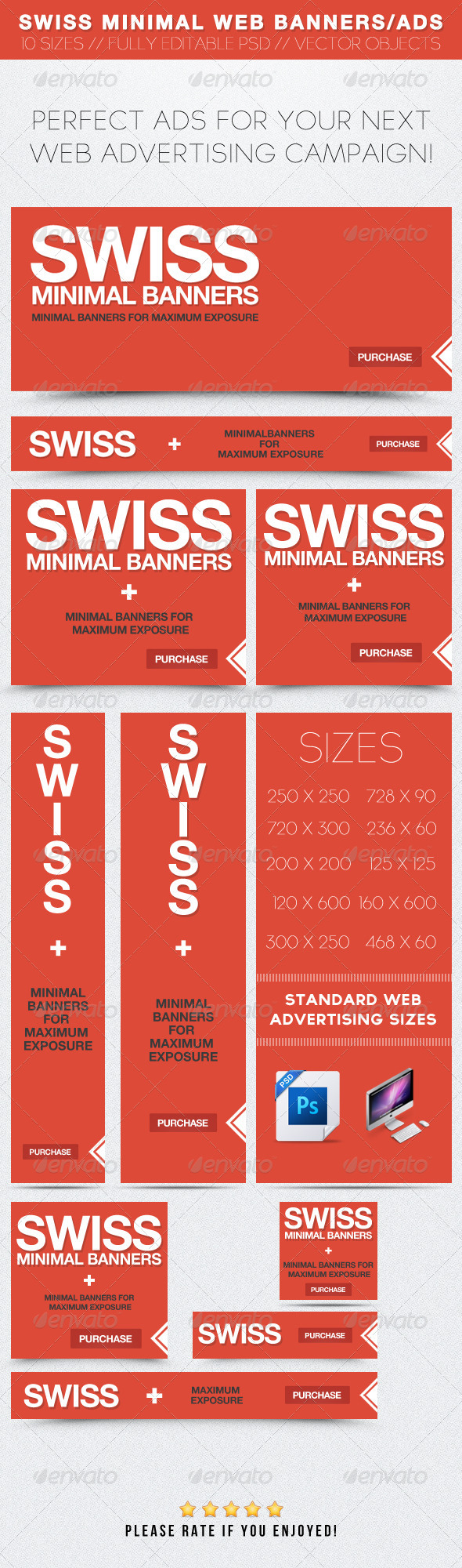 Swiss Minimal Web Banners/Ads - Banners & Ads Web Elements