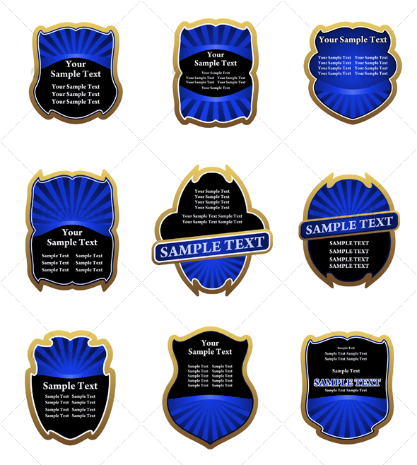 Set of blue labels - Decorative Vectors