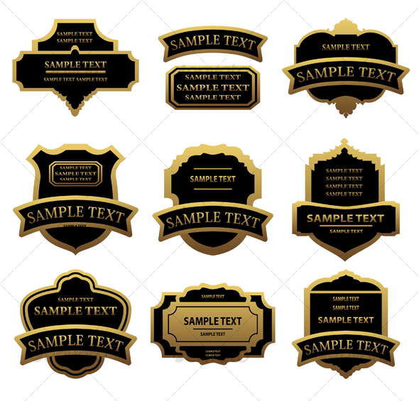 Set of golden labels - Decorative Vectors