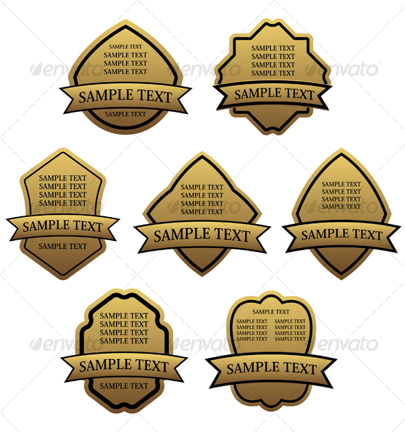 Set of golden labels for design - Decorative Vectors