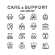 Set Line Icons of Care and Support