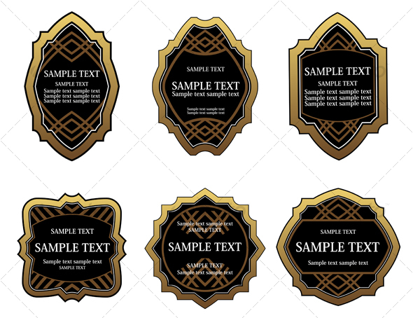 Set of labels for design food and beverages - Decorative Vectors