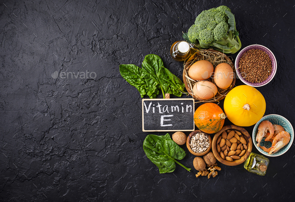 Assortment food sources of vitamin E