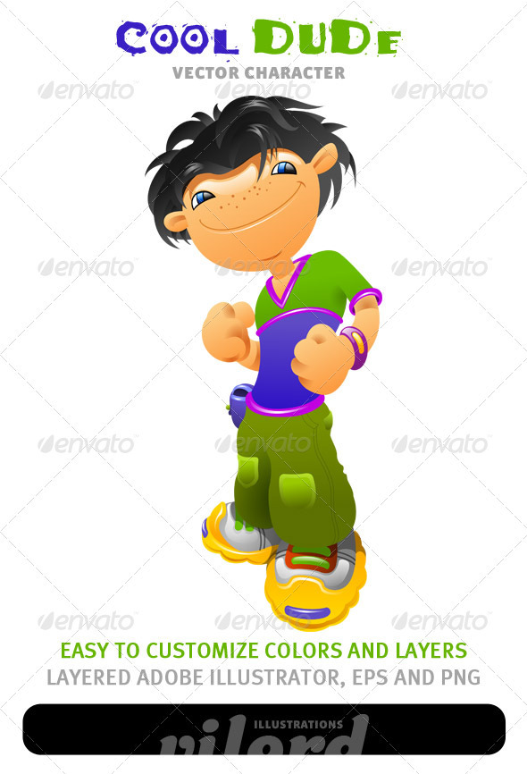 Cool Boy Mascot - Characters Vectors