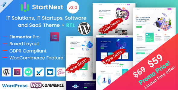 StartNext - IT Startups and Digital Services WordPress Theme