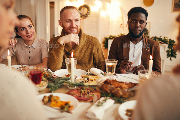 Multi-Ethnic Group of People Enjoying Dinner Party