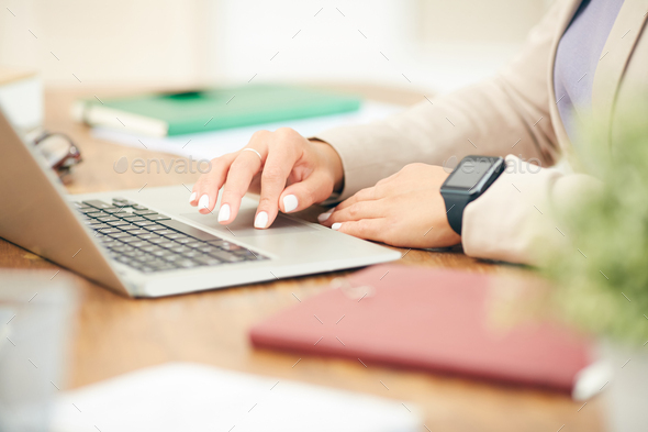 Businesswoman Using Laptop Closeup - Stock Photo - Images