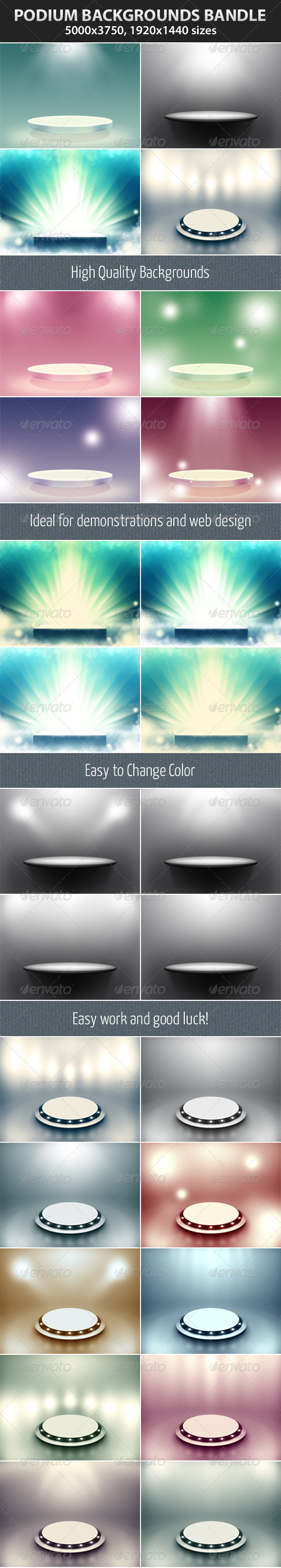Podium Backgrounds Bundle - Backgrounds Graphics
