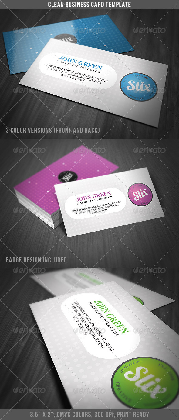 Clean Business Card Template 2 - Corporate Business Cards