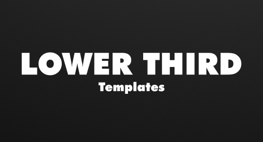 Lower Third Templates